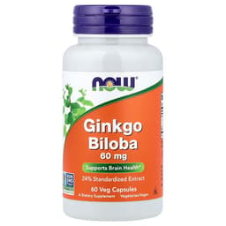 NOW Foods イチョウ葉エキス 60mg ベジカプセル60粒