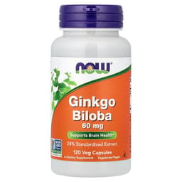 NOW Foods イチョウ葉エキス 60mg ベジカプセル120粒