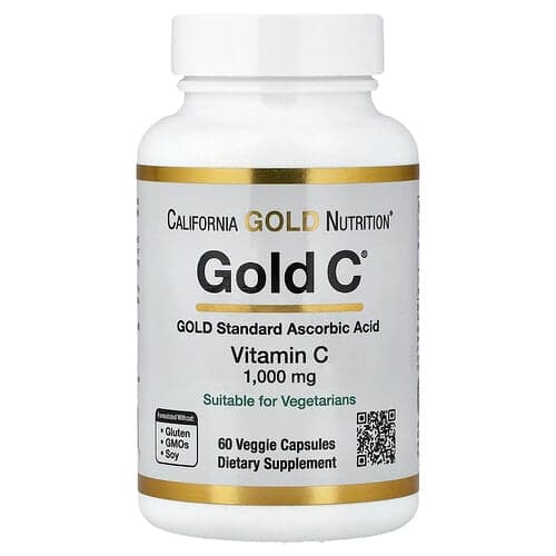 California Gold California Gold Nutrition Gold C® ビタミンC 1,000mg ベジカプセル60粒 パッケージ画像