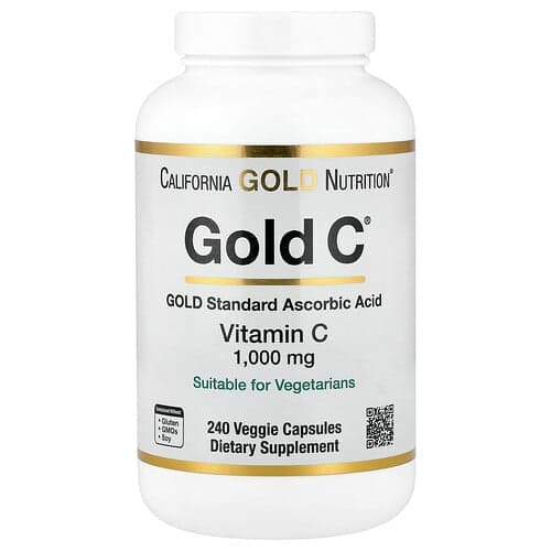 California Gold California Gold Nutrition Gold C®、USPグレードビタミンC、1,000 mg、ベジカプセル240粒 パッケージ画像