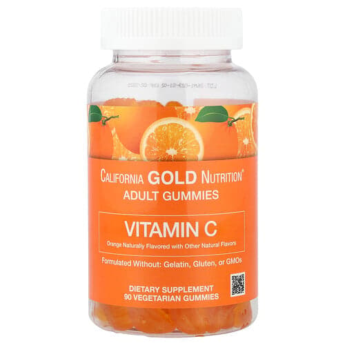 California Gold California Gold Nutrition ビタミンC グミ ベータカロチン由来ビタミンA配合 オレンジ味 ベジタリアン向け 90粒 パッケージ画像