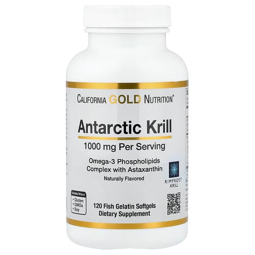 California Gold California Gold Nutrition アンタークティックオイル オメガ3 リン脂質複合体 アスタキサンチン配合 ナチュラルストロベリー&レモン味 フィッシュゼラチンソフトジェル120粒 パッケージ画像