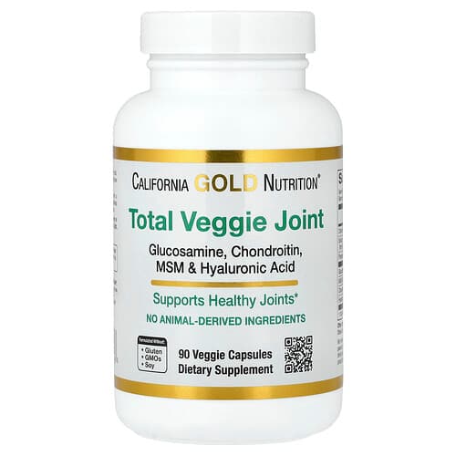 California Gold California Gold Nutrition トータル ベジ ジョイント サポート フォーミュラ グルコサミン、コンドロイチン、MSM、ヒアルロン酸配合 ベジカプセル90粒 パッケージ画像