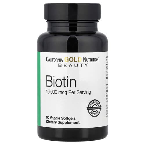 California Gold California Gold Nutrition ビオチン 10,000mcg ベジソフトジェル90粒 パッケージ画像