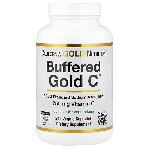 California Gold California Gold Nutrition Buffered Gold C® GOLD Standard ソジウムアスコルベート(ビタミンC) ベジカプセル240粒 パッケージ画像