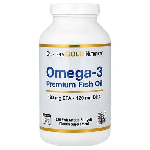 California Gold California Gold Nutrition オメガ3 プレミアム フィッシュオイル フィッシュゼラチンソフトジェル240粒 パッケージ画像