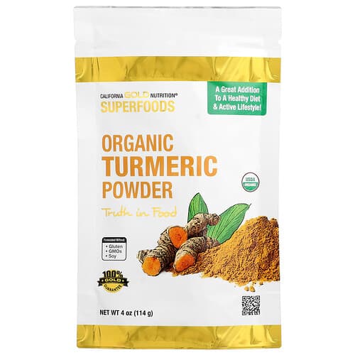 California Gold California Gold Nutrition スーパーフーズ オーガニック ターメリックパウダー 114g パッケージ画像
