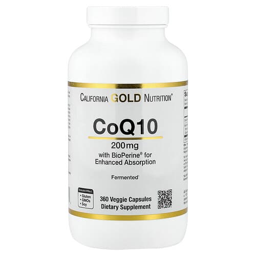 California Gold California Gold Nutrition CoQ10 with Bioperine® ブラックペッパーエキス 200mg ベジカプセル360粒 パッケージ画像
