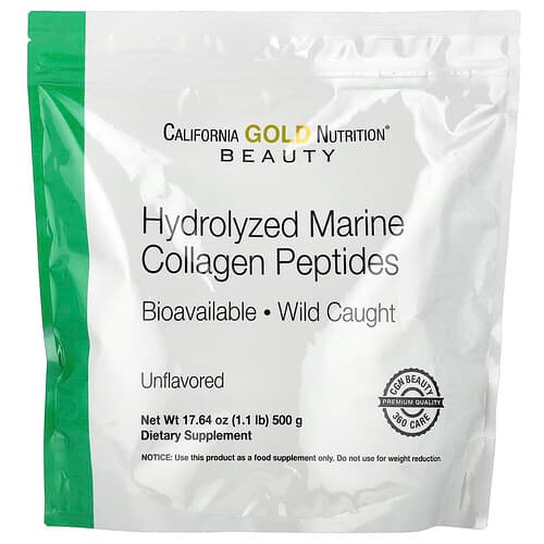 California Gold California Gold Nutrition ハイドロライズド マリン コラーゲン ペプチド 無香料 500g パッケージ画像