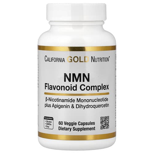 California Gold California Gold Nutrition NMN フラボノイド コンプレックス アピゲニン＆ジヒドロクエルセチン配合 ベジカプセル60粒 パッケージ画像