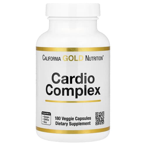 California Gold California Gold Nutrition カルディオコンプレックス (CardioAmino ブレンド、CardioPhyto ブレンド、コエンザイムQ10配合) ベジカプセル180粒 パッケージ画像