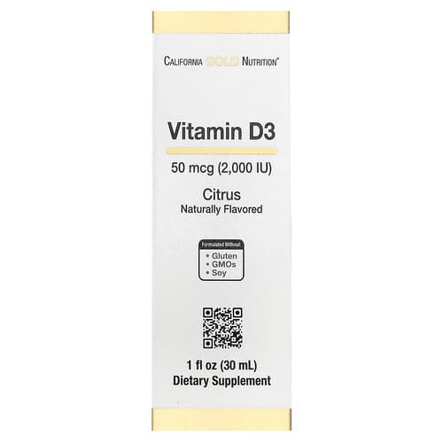 California Gold California Gold Nutrition ビタミンD3 シトラス 50mcg(2,000IU) 30ml パッケージ画像