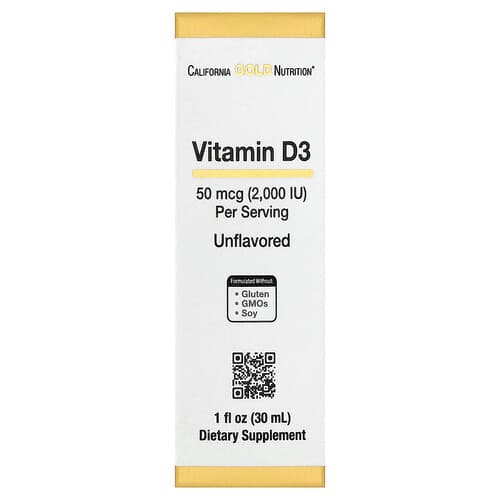 California Gold California Gold Nutrition ビタミンD3 無香料 50mcg（2,000IU） 30ml パッケージ画像