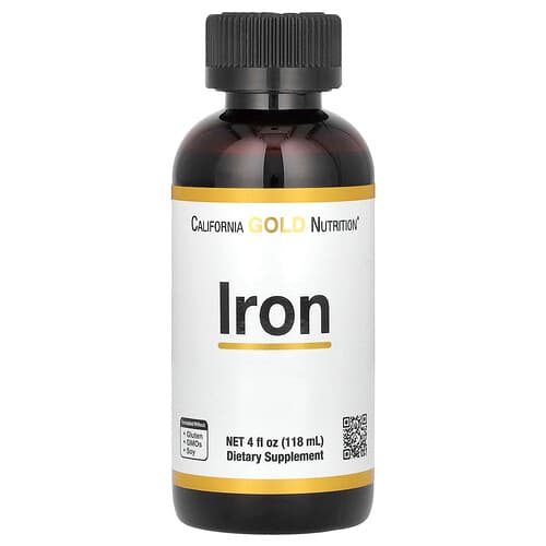 California Gold California Gold Nutrition アイアン フェラス・ビスグリシネート・キレート配合 イエロードックルート入り 118ml パッケージ画像