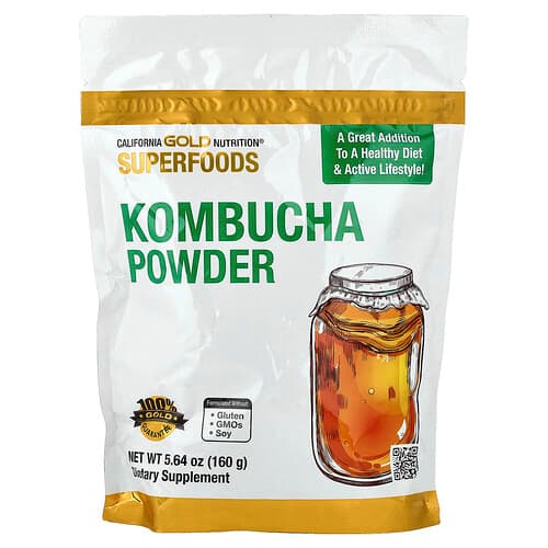 California Gold California Gold Nutrition スーパーフーズ コンブチャパウダー 無香料 160g パッケージ画像