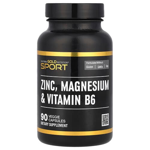 California Gold California Gold Nutrition スポーツ 亜鉛・マグネシウム・ビタミンB6 ベジカプセル90粒 パッケージ画像