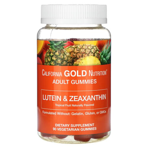 California Gold California Gold Nutrition ルテイン&ジアキサンチン グミ トロピカルフルーツ味 ベジタリアングミ90粒 パッケージ画像