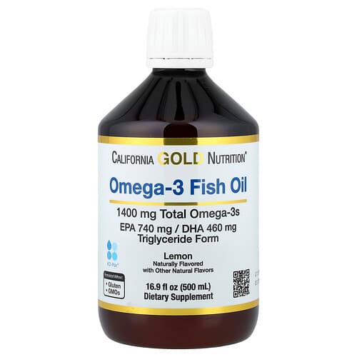 California Gold California Gold Nutrition オメガ3フィッシュオイル ノルウェー産トリグリセリド ナチュラルレモン味 500ml パッケージ画像