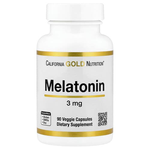 California Gold California Gold Nutrition メラトニン 3 mg ベジカプセル90粒 パッケージ画像