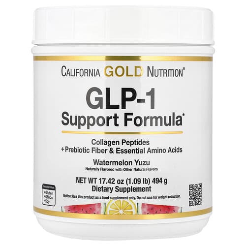 California Gold California Gold Nutrition GLP-1 サポート フォーミュラ コラーゲンペプチド配合 スイカユズ風味 494g パッケージ画像