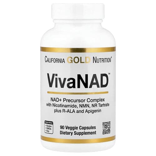 California Gold California Gold Nutrition VivaNAD™ NADコンプレックス ウィズ NMN、NRタートレート ベジカプセル90粒 パッケージ画像
