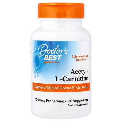 Doctor's Best Doctor's Best、アセチル-L-カルニチン、ベジカプセル120粒（1粒500mg） パッケージ画像