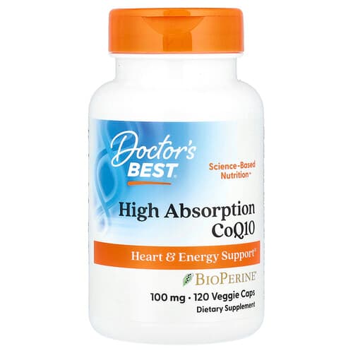 Doctor's Best Doctor's Best ハイアブソープション CoQ10 with BioPerine® 100mg ベジカプセル120粒 パッケージ画像