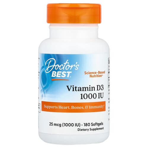 Doctor's Best Doctor's Best ビタミンD3 25mcg（1,000IU）ソフトジェル180粒 パッケージ画像
