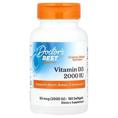 Doctor's Best Doctor's Best ビタミンD3 50mcg (2,000IU) ソフトジェル180粒 パッケージ画像