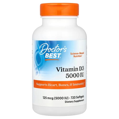 Doctor's Best Doctor's Best ビタミンD3 125mcg (5,000 IU) ソフトジェル720粒 パッケージ画像