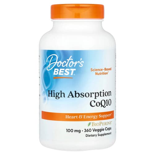 Doctor's Best Doctor's Best, 高吸収コエンザイムQ10, 100mg, ベジカプセル360粒 パッケージ画像