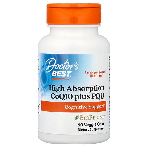 Doctor's Best Doctor's Best, ハイ アブソーション CoQ10 プラス PQQ ベジカプセル60粒 パッケージ画像