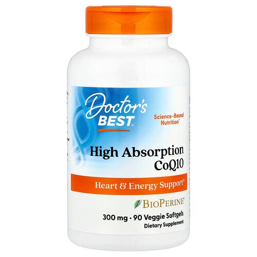 Doctor's Best Doctor's Best, ハイアブソーション CoQ10、300mg、ベジカプセル90粒 パッケージ画像