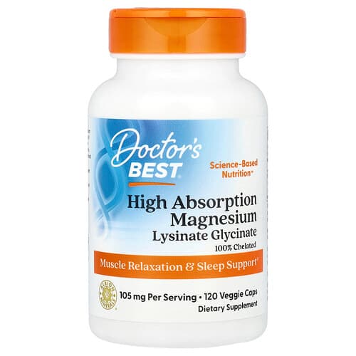 Doctor's Best Doctor's Best ハイ アブソーション マグネシウム ベジカプセル120粒(1粒あたり52.5mg) パッケージ画像