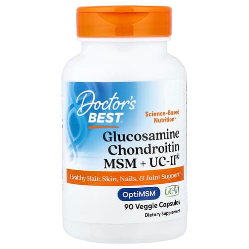 Doctor's Best Doctor's Best グルコサミン、コンドロイチン、MSM + UCII® ベジカプセル90粒 パッケージ画像