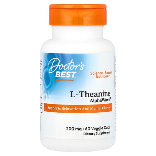 Doctor's Best Doctor's Best L-テアニン AlphaWave® 200mg ベジカプセル60粒 パッケージ画像