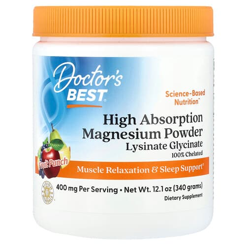 Doctor's Best Doctor's Best ハイアブソーション マグネシウム パウダー フルーツパンチ味 340g パッケージ画像