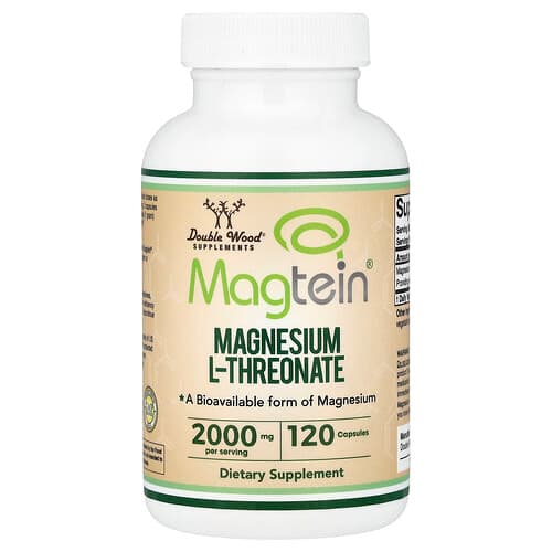 Double Wood Supplements Double Wood Supplements マグテイン® マグネシウム L-スレオン酸塩 120粒(1粒500mg) パッケージ画像