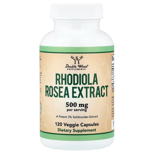 Double Wood Supplements Double Wood Supplements ロディオラ・ロセア・エキス 500mg ベジカプセル120粒 パッケージ画像