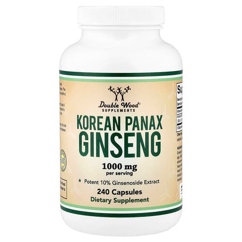 Double Wood Supplements Double Wood Supplements コリアンパナックスジンセン 240カプセル（1カプセルあたり500mg） パッケージ画像
