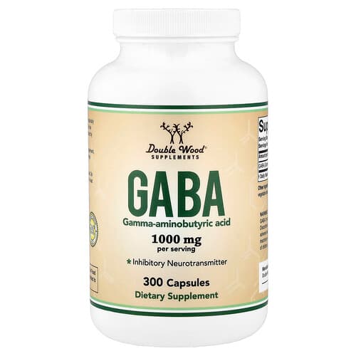 Double Wood Supplements Double Wood Supplements GABA 300カプセル (1カプセルあたり500mg) パッケージ画像