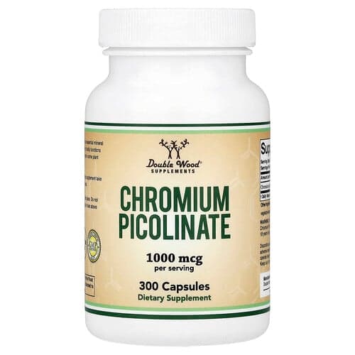 Double Wood Supplements Double Wood Supplements クロミウム ピコリネート 300カプセル (1カプセルあたり500mcg) パッケージ画像