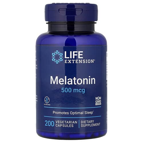 Life Extension Life Extension メラトニン 500mcg ベジタリアンカプセル200粒 パッケージ画像