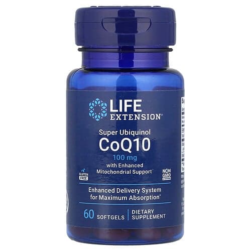 Life Extension Life Extension スーパーユビキノールCoQ10 ミトコンドリアサポート配合 100mg ソフトジェル60粒 パッケージ画像