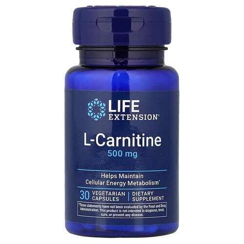 Life Extension Life Extension L-カルニチン 500mg ベジタリアンカプセル30粒 パッケージ画像