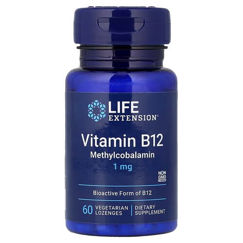 Life Extension Life Extension ビタミンB12 メチルコバラミン 1mg ベジタリアンロゼンジ60粒 パッケージ画像