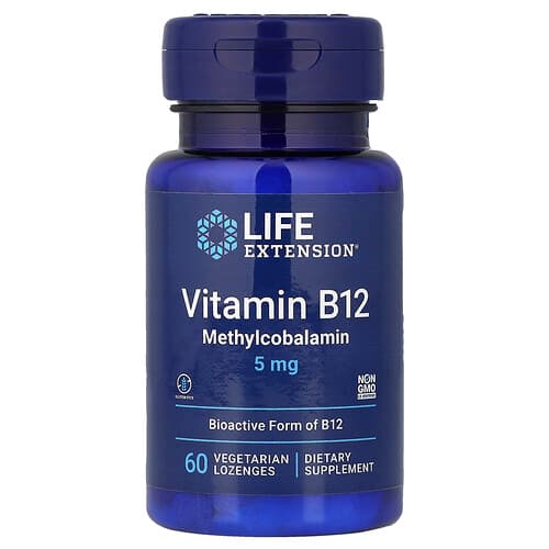 Life Extension Life Extension ビタミンB12 メチルコバラミン 5mg ベジタリアンロゼンジ60粒 パッケージ画像