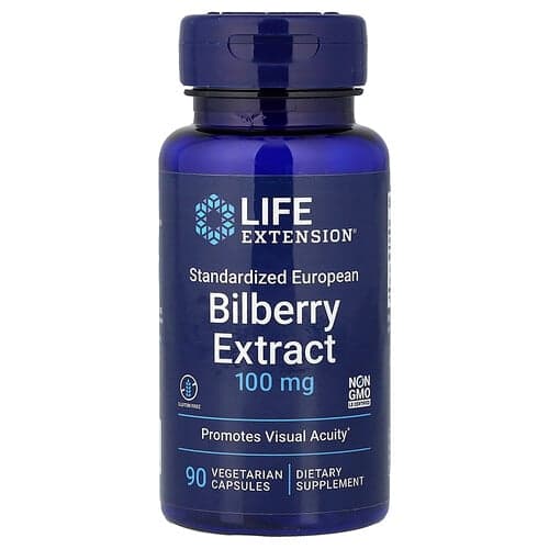 Life Extension Life Extension ビルベリーエキス 100mg ベジタリアンカプセル90粒 パッケージ画像