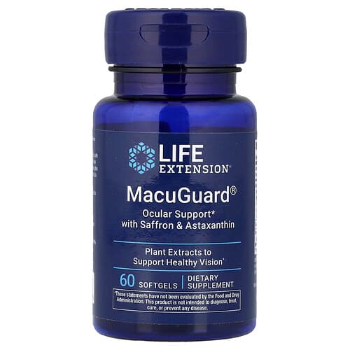 Life Extension Life Extension MacuGuard® アイサポート サフラン&アスタキサンチン配合 ソフトジェル60粒 パッケージ画像