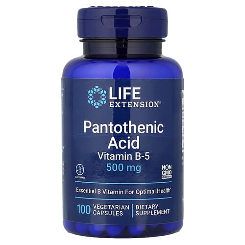 Life Extension Life Extension パントテン酸 ビタミンB-5 500mg ベジカプセル100粒 パッケージ画像